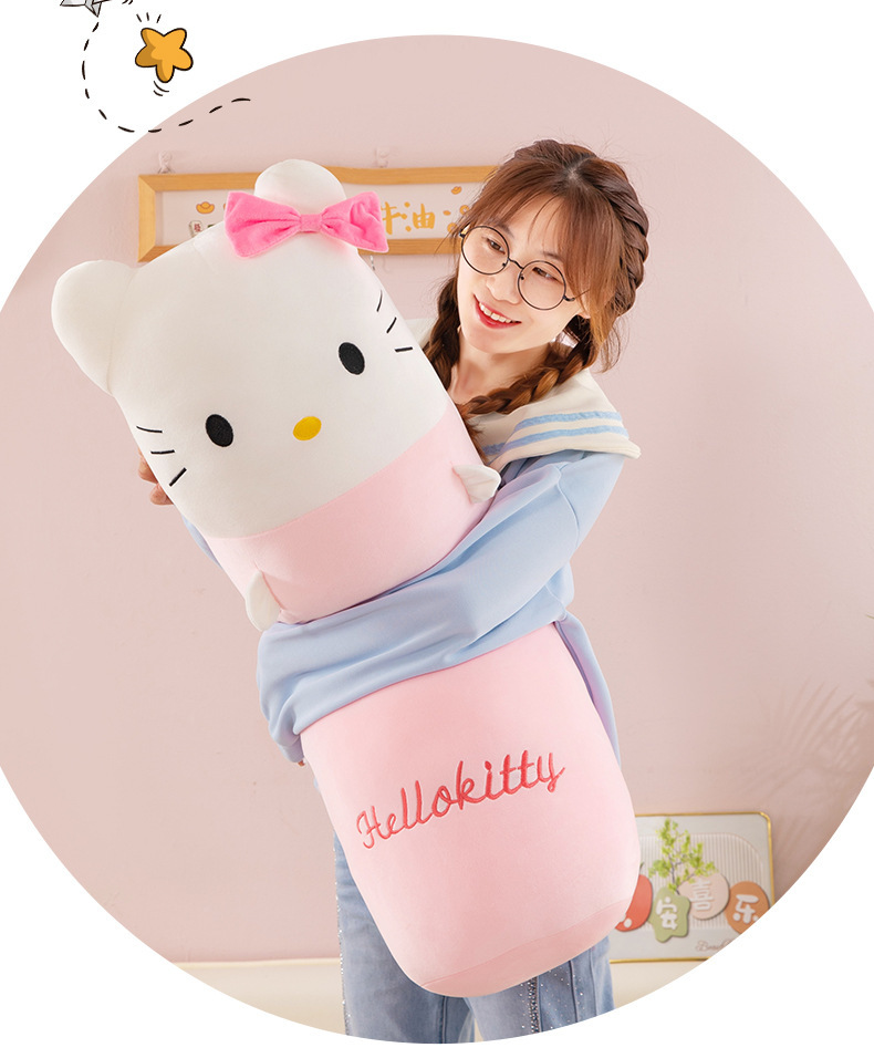Cartoon Kuromi plush pillow, My Melody long plush toy, Sanrio sleeping companion, girl's gift
