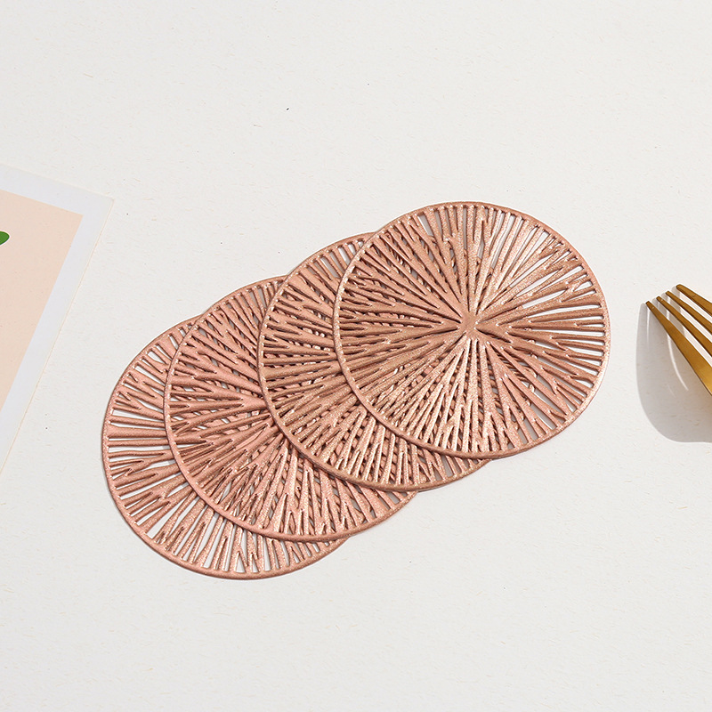 Transfronterizo a prueba de quemaduras aislamiento térmico PVC cojín de taza de agua circular fuegos artificiales cojín de taza hueco antideslizante cojín de taza de alta temperatura personalizado