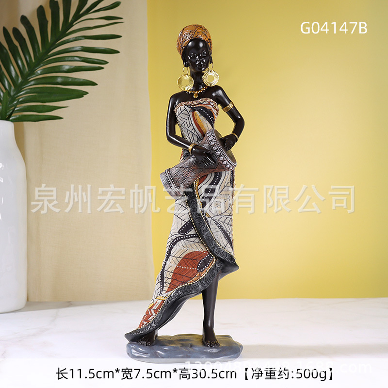 Tribus africanas exóticas decoraciones vestibulares decoración del hogar creativa mujer negra decoraciones retro