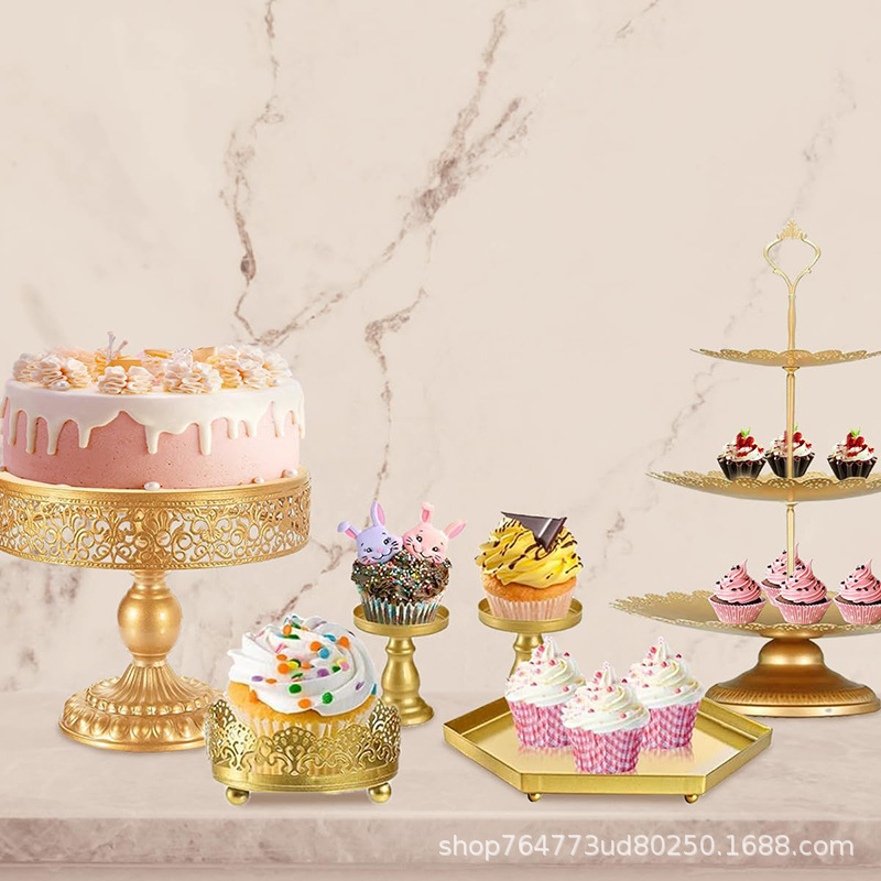 Amazon Venta caliente soporte de exhibición decoración pastel postre pastelería bandeja comida fría resto soporte de mesa 10 piezas conjunto image 5