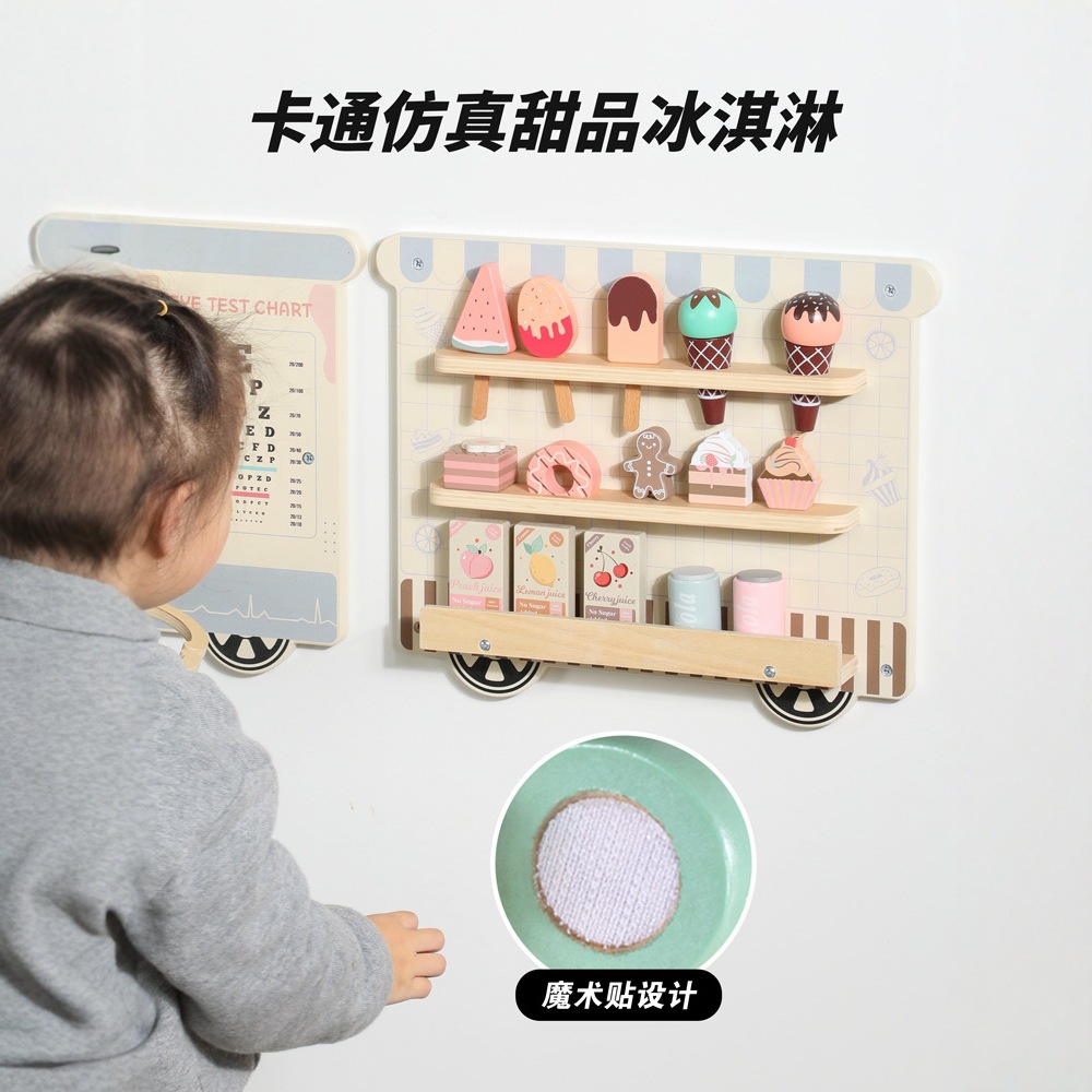 Nuevos productos transfronterizos, juguetes de madera para niños, jardín de infantes, educación temprana Montessori, parque de atracciones de pared de tablero ocupado multifuncional