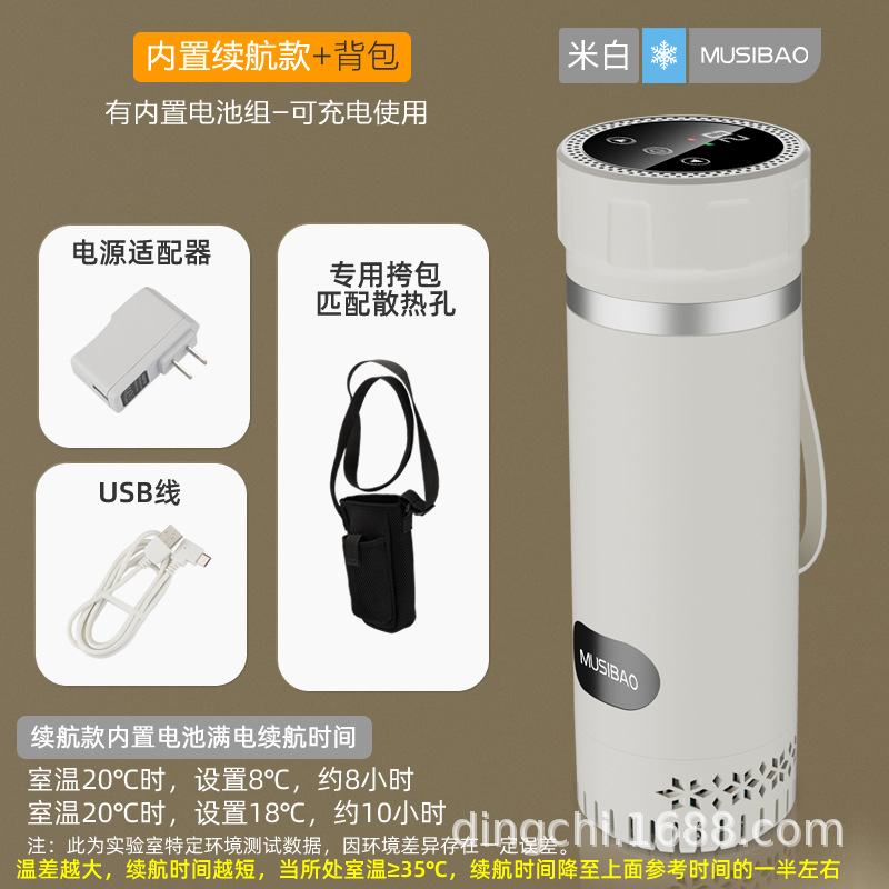 Soyuducular: Mini Moussebao Insulin Refrigerated - built-in-battery-white-with-backpack