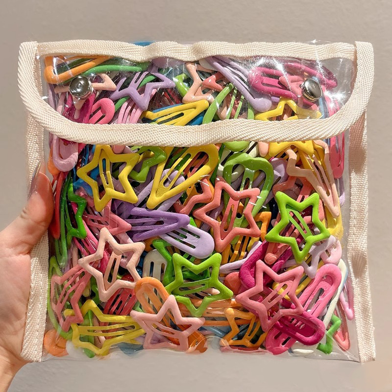 Horquilla de estrella de color para niñas, clip de flequillo en la frente para niñas, lindo bebé, horquilla de cabello roto lateral, clip de tocado