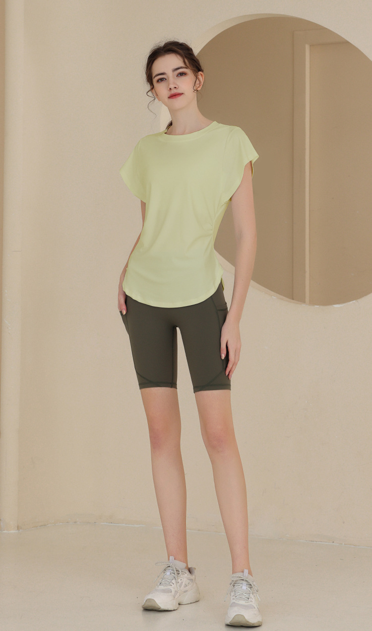 New Snowflake Cotton Breathable Sports Top Women's Short Sleeve T-shirt Running Training Cover Up Slimming Fitness Yoga_voghion.com