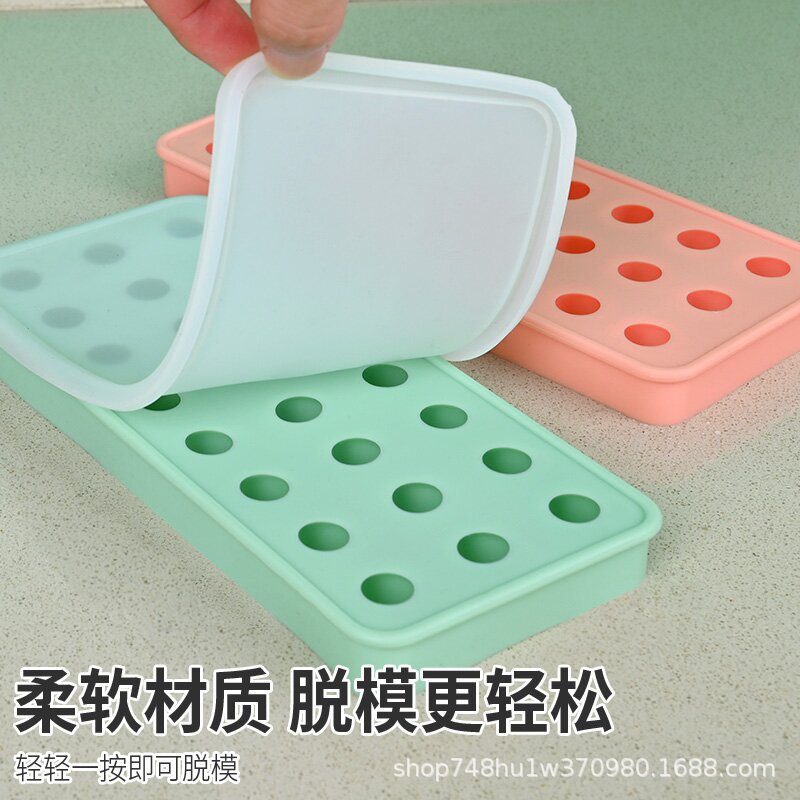 Leche de silicona caliente flujo amarillo molde de llenado de corazón seguro inodoro cubo de hielo cuentas de hielo fácil desmoldeo redondo molde de hockey sobre hielo