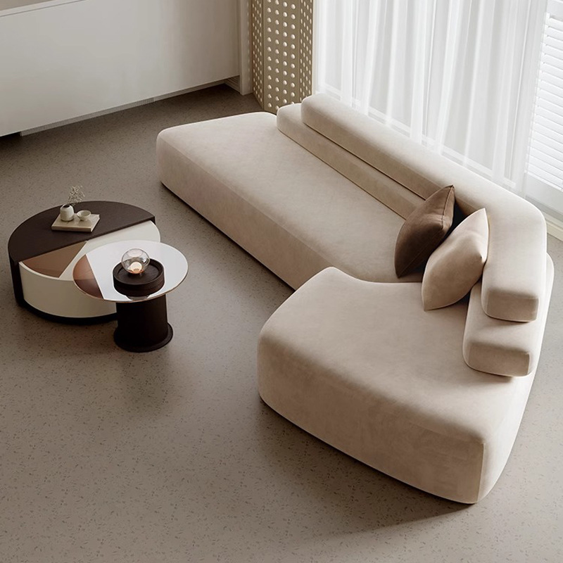 Sofá de tela retrógrado francés, sala de estar creativa, gran casa, sofá de esquina de estilo especial diseñador de viento silencioso