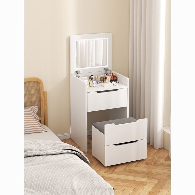 Small Apartment Dresser Vanity Table with Flip-Top, Minimalist Modern Bedroom Bedside Vanity Table, Trendy Ultra-Narrow Vanity Table Small Apartment Dresser Vanity Table with Flip-Top, Minimalist Modern Bedroom Bedside Vanity Table, Trendy Ultra-Narrow Vanity Table