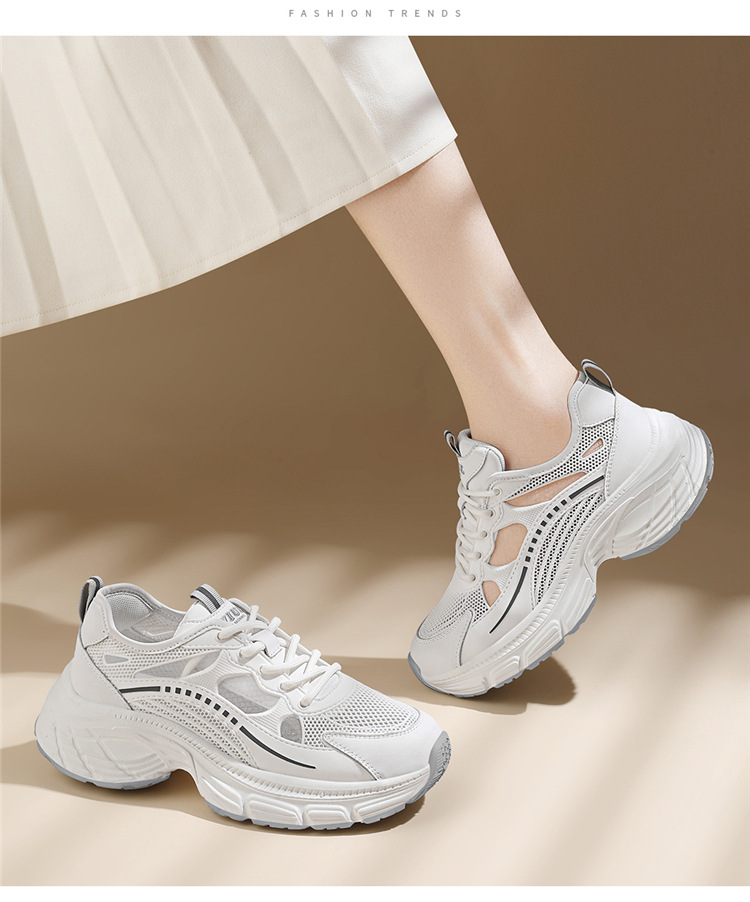 Giày sneaker nữ đế dày mùa hè 2025 đa năng đế mềm êm chân — 7252 gót xanh cao 5cm, 7252 màu xám gót cao 5cm chi tiết 7
