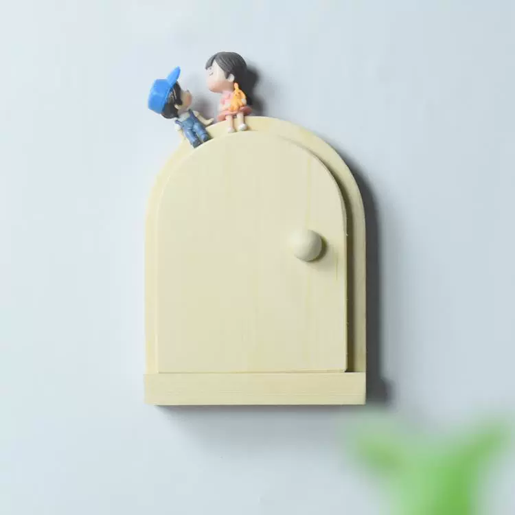 Switch key, modern creative protective case from natural wood on wall, simple and elegant design