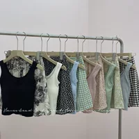Свободный жилет, набор, белье как верхняя одежда, floral принт, утягивающий эффект, французский стиль