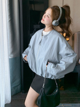 秋装2025新款韩系夹克外套女感小个子短款棒球服圆领开衫上衣