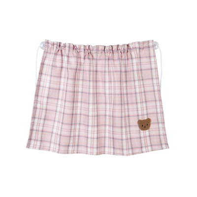 Car Sunshade Fabric Bear Car curtains - jk-plaid-bear-curtain-pink