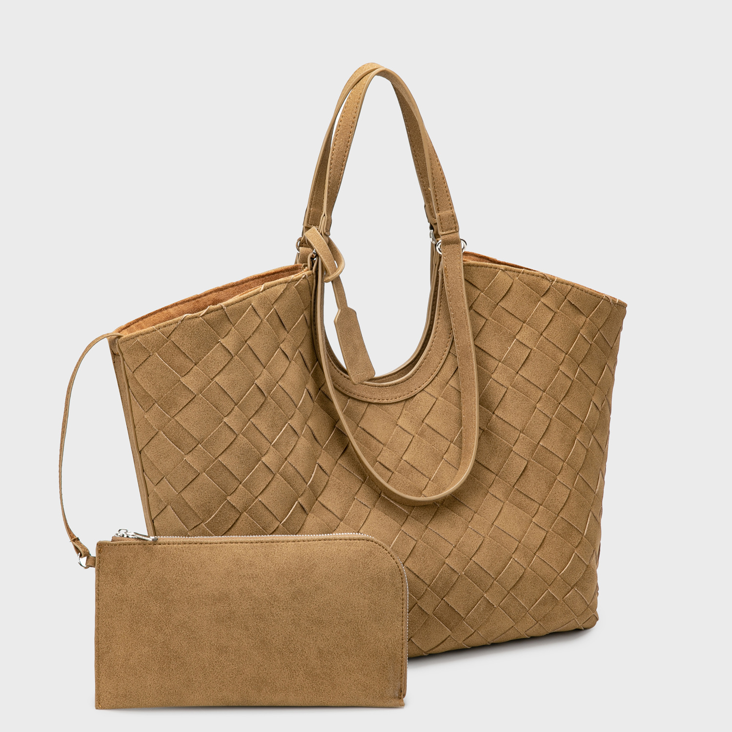 Retro Old Money Style Suede Tote Bag For Women 2025 Autumn New Large Capacity Woven Shoulder Handbag Underarm Bag - Thumbnail 3