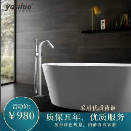 全铜落地浴缸冷热水龙头落地缸边淋浴花洒套装