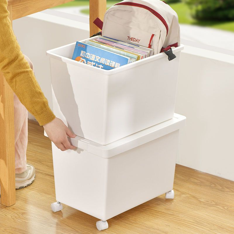 Student under-desk storage box with wheels for school bags, classroom book box with wheels, large-capacity basket for books and snacks Student under-desk storage box with wheels for school bags, classroom book box with wheels, large-capacity basket for books and snacks