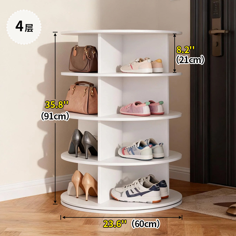 Estante giratorio para zapatos Estante de piso para centros comerciales Estante de exhibición de bolsas simples multicapa Gabinete de zapatos de porche para el hogar de 360 grados image 12
