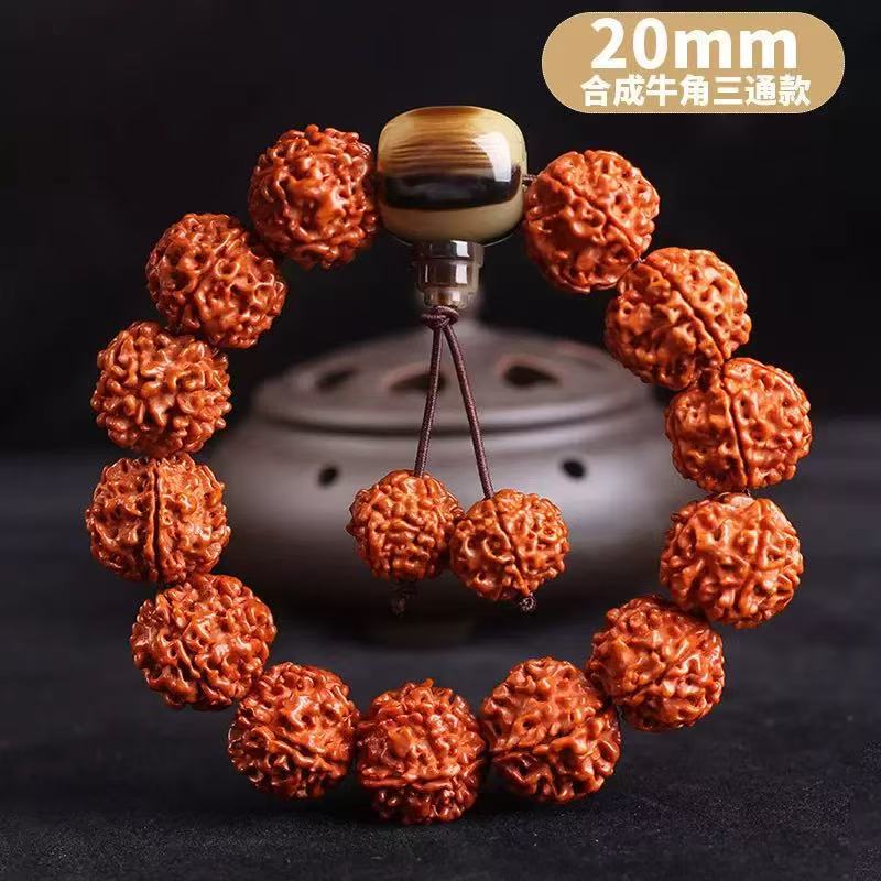 Xizang-Style Vajra Bodhi Bead Bracelet, Natural Bodhi Seeds 19mm, Buddhist Prayer Beads, Chinese Style, Wholesale for Men