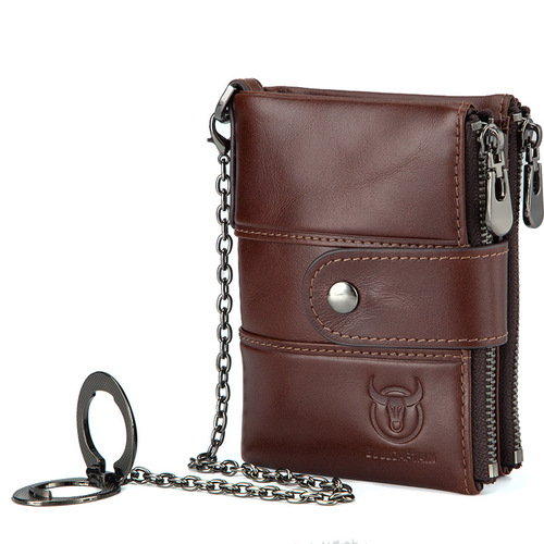 Captain Niu Leather Genuine Leather Vertical Mobile Phone Holder Wallet Sends Greeting Cards to Husband Male Birthday Gift Gift Box with Multiple Card Slots