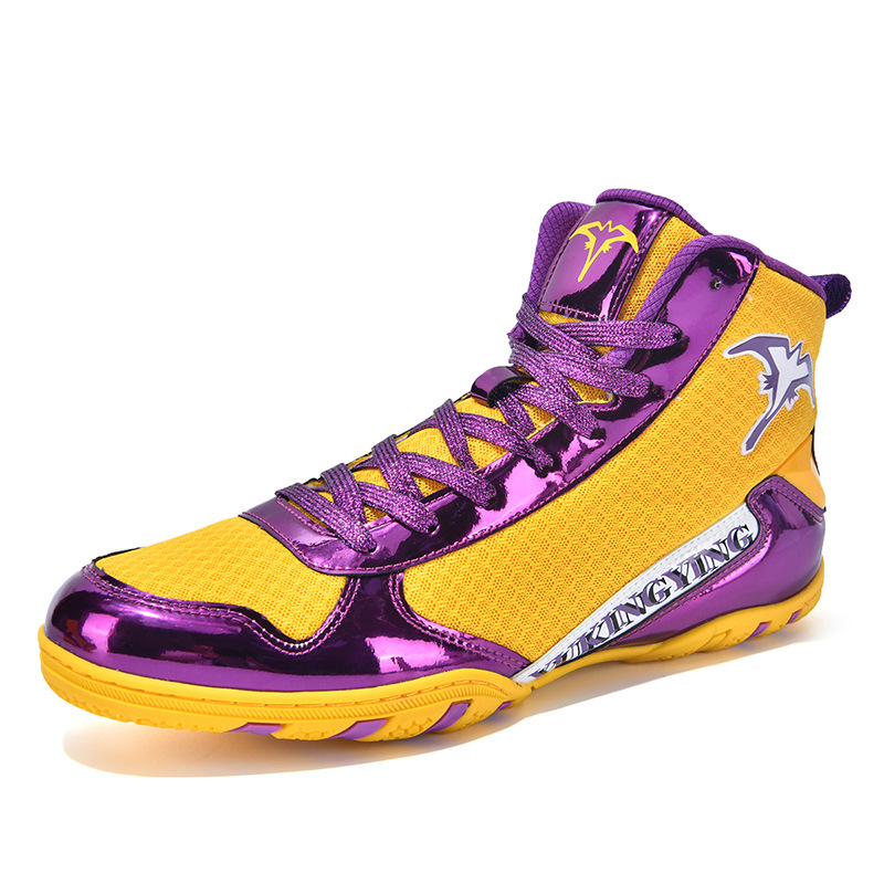 Cross-Border Professional Men's and Women's Boxing Shoes, Wrestling Shoes, Indoor Training Shoes, Breathable High-Top Free Fighting and Sanda Fitness Shoes