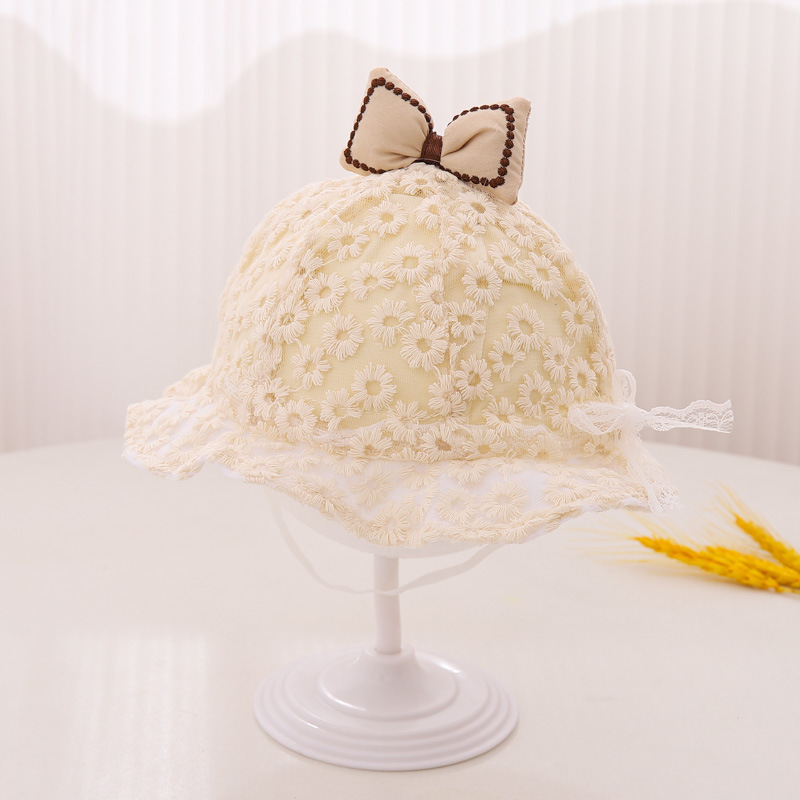 Sombreros para bebés otoño y invierno nuevos bonitos gorros para bebés gorras de arco de flores, gorras de pescador de chicas universales