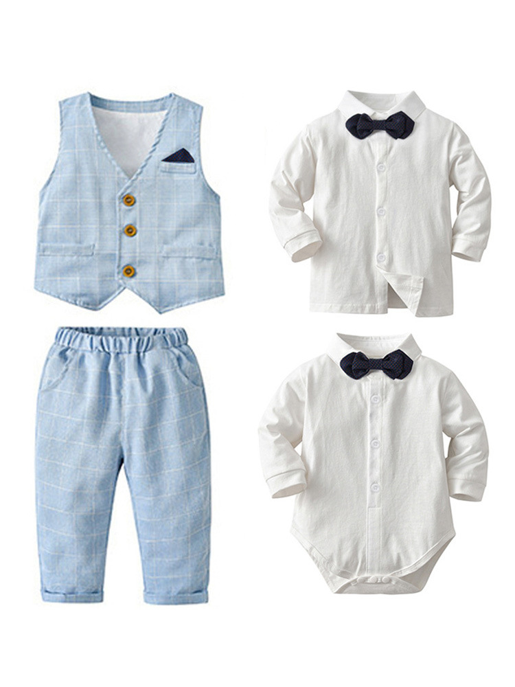 Ropa para niños, venta al por mayor, chaleco de primavera y otoño, chaqueta, traje pequeño, ropa para niños, vestido de caballero para bebé, traje para niño