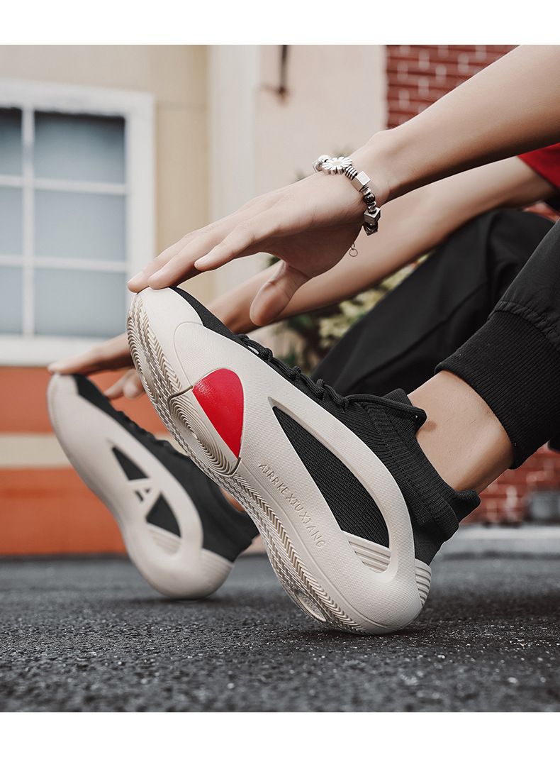 CMY Men's Shoes 2025 New Summer Versatile Mesh Breathable Thick-soled Height-increasing Running Sports Socks Shoes_voghion.com