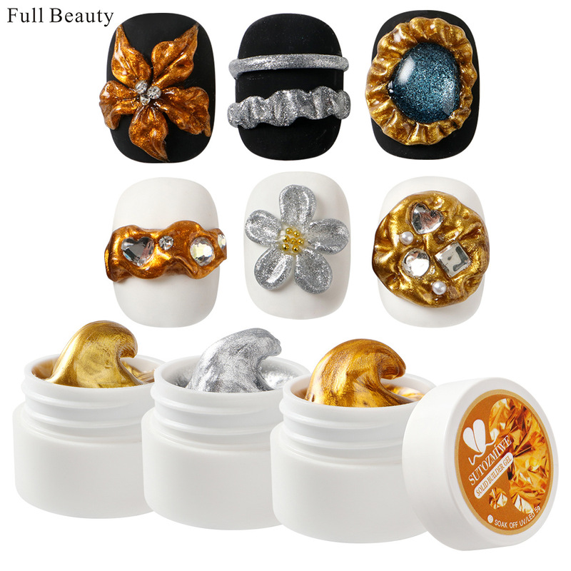 Full Beauty Cross-Border Stereo DIY Styling Glue Hand-Kneaded Glue Nail Salon Special Pvc Solid Gel