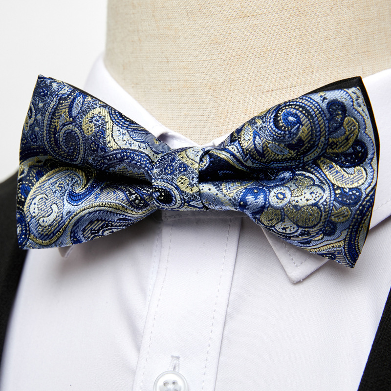 Cravatta formale da uomo con fiocco in seta poliestere con nuovo motivo_voghion.com