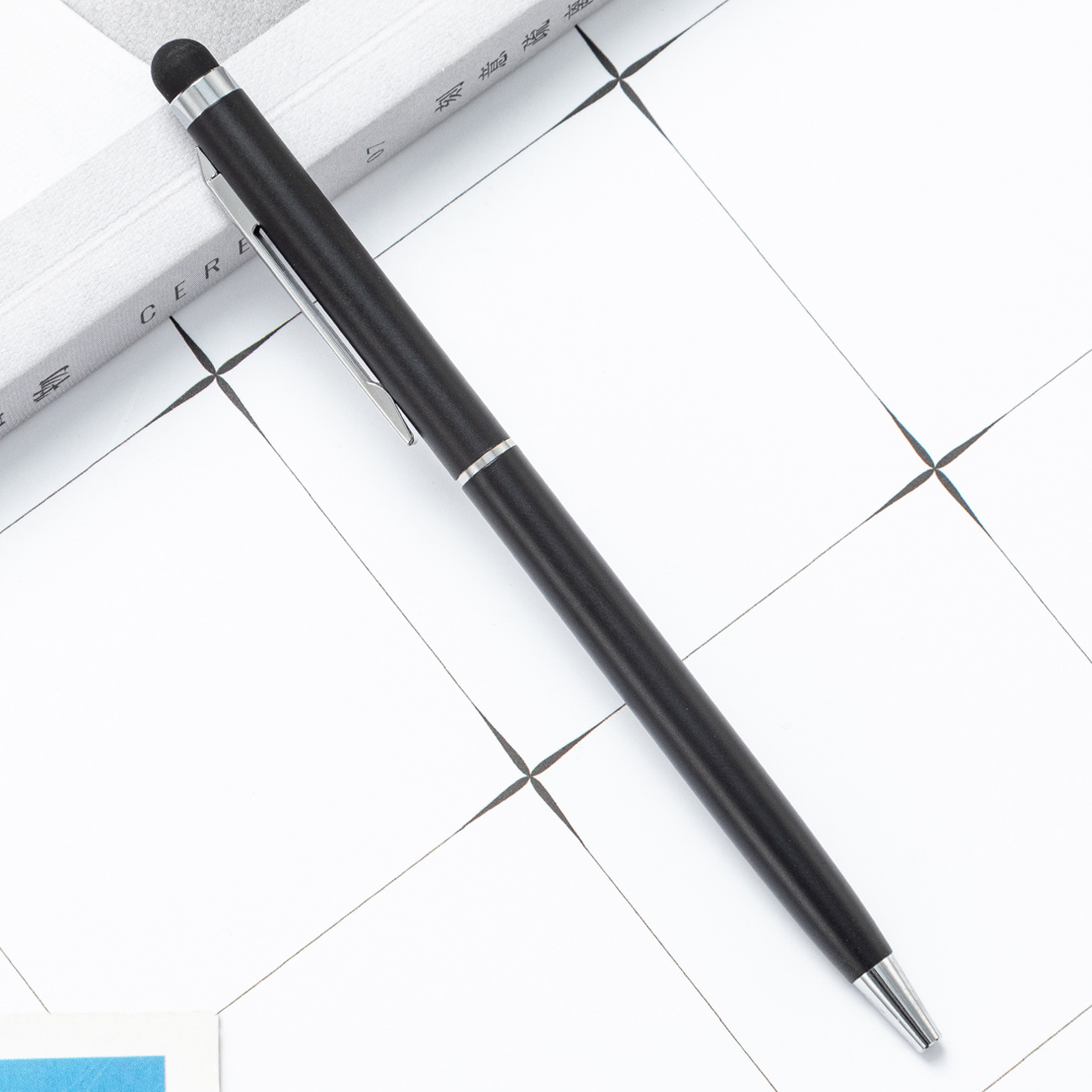 Metal pluma capacitiva varilla de aluminio cabeza de pantalla táctil teléfono móvil táctil bolígrafo de doble propósito regalo táctil pluma al por mayor