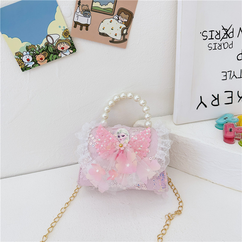 Bolsos infantiles, bolsos de moda princesa de perlas, bolsos de cambio de chicas lindas, bolsos de hombro de chicas