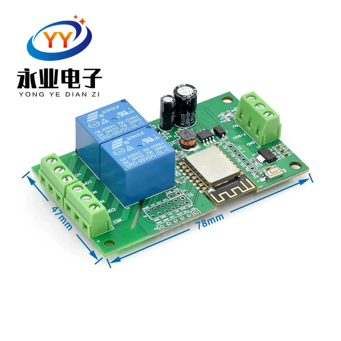 Питание 5V/8-80V ESP8266WIFI двойной релейный модуль ESP-12F платформа развития вторичной разработки