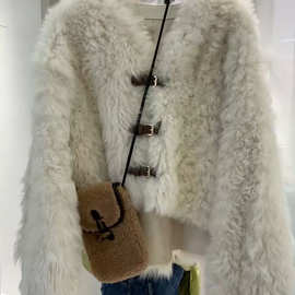 1805羊羔毛外套女冬季新款2023欧货高级感皮毛一体毛毛绒加厚上衣