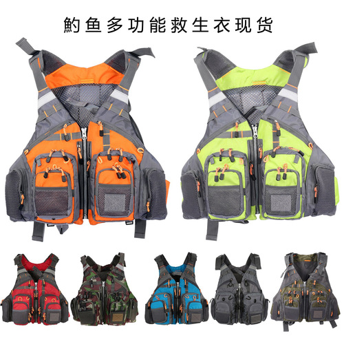 Spinning Fishing Life Jacket, Shore Fishing Suit, Boat Fishing, Sea Fishing Multifunctional, Multiple Pockets, Portable, Includes Buoyancy Materials, Removable