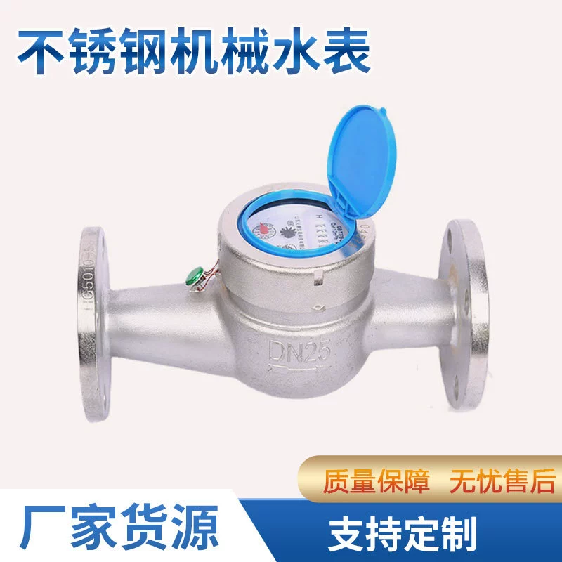 Индивидуальный механический счетчик воды роторного типа из нержавеющей стали 304, корпус из нержавеющей стали, бытовой счетчик холодной воды