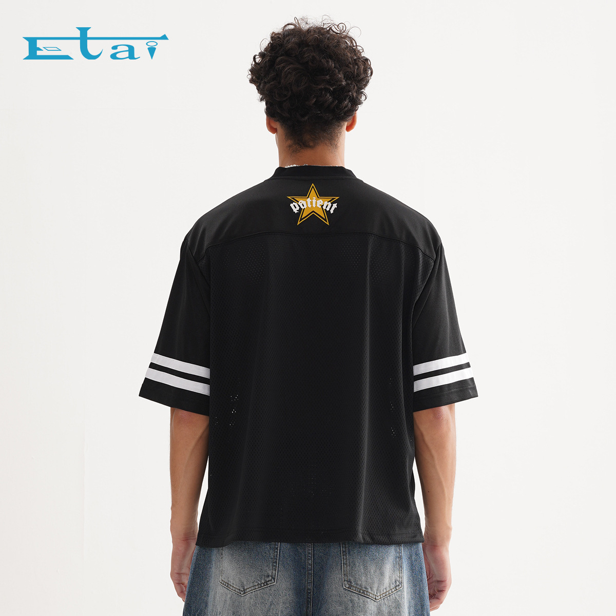 ETAI Hombre| Suelta transpirable fútbol malla camiseta de manga corta impresión de verano camiseta deportiva casual marca de moda hombre