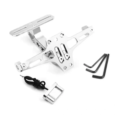 Motorcycle Modification Accessories Electric Motorcycle License Plate License plate holder/license plate holder - airplane-brand-holder-silver-with-silver-light