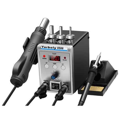 8586 Electric Iron Hot Air Gun Combo Hot Air Gun Soldering Station Desoldering Station Mobile Phone Repair