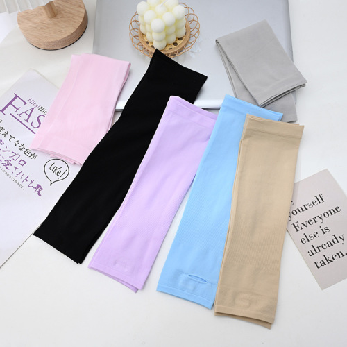 Women's UV Protection Summer Sunscreen Mint Ice Sleeves Wholesale Colorful Ice Silk Cycling Sleeves for Men and Women