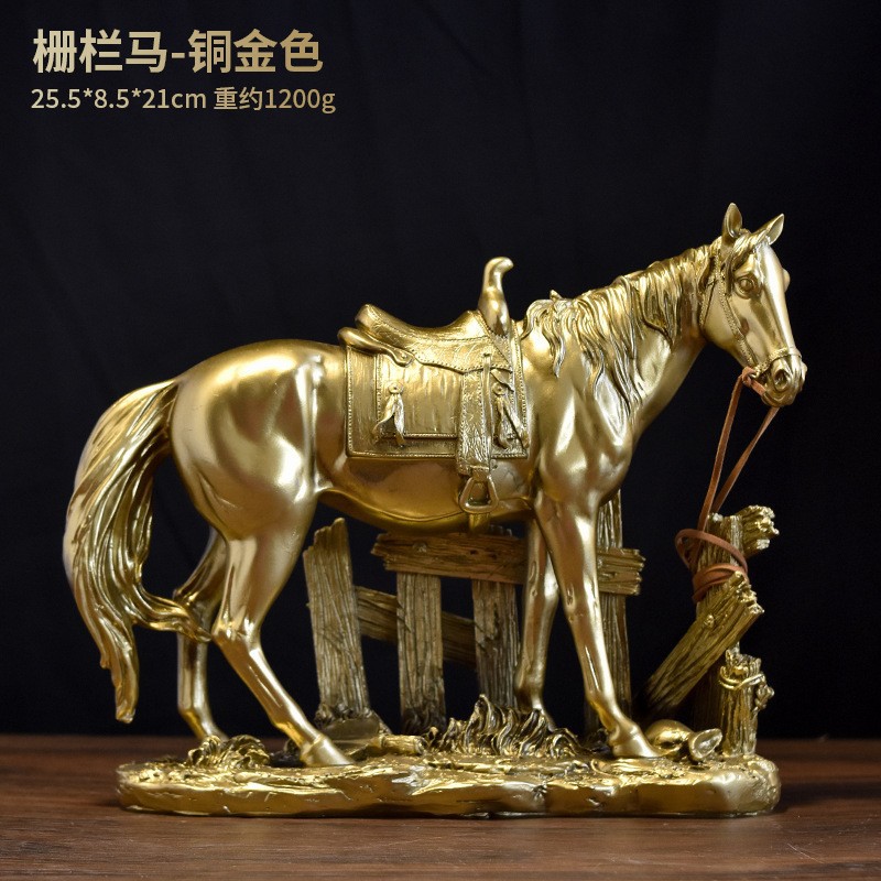 人気の馬の像、軽くて豪華な家の装飾品、リビングルームのエントランスホールのテレビキャビネットの装飾、幸運の馬年工芸品