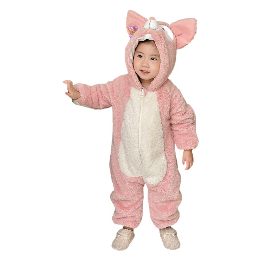 Mono de los niños del invierno la muchacha mono bebé lingna Beier coral fleece desgaste Otoño e Invierno ropa lindo