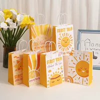 Подарочная сумка на день рождения Sun Printing Tote Bag Party Candy Упаковочная сумка Крафт-бумага Одежда Сумка для покупок оптом
