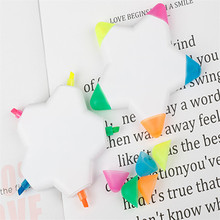 五角星荧光笔创意五色记号笔 白板荧光笔