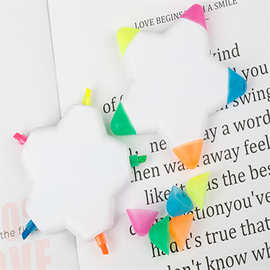 五角星荧光笔创意五色记号笔 白板荧光笔