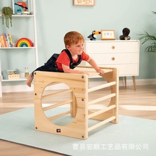Cube Wooden Climbing Frame Indoor Children's Physical Training Climbing Frame Baby Rock Climbing Expansion Physical Training Frame