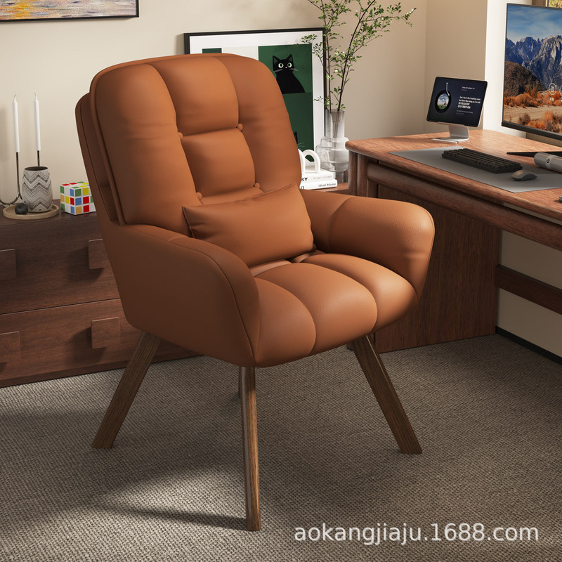 Computer Chair for Home Use, Comfortable for Long Sitting, Office Chair with Swivel Backrest, Stool for Girls' Bedroom, Solid Wood Makeup Chair Computer Chair for Home Use, Comfortable for Long Sitting, Office Chair with Swivel Backrest, Stool for Girls' Bedroom, Solid Wood Makeup Chair