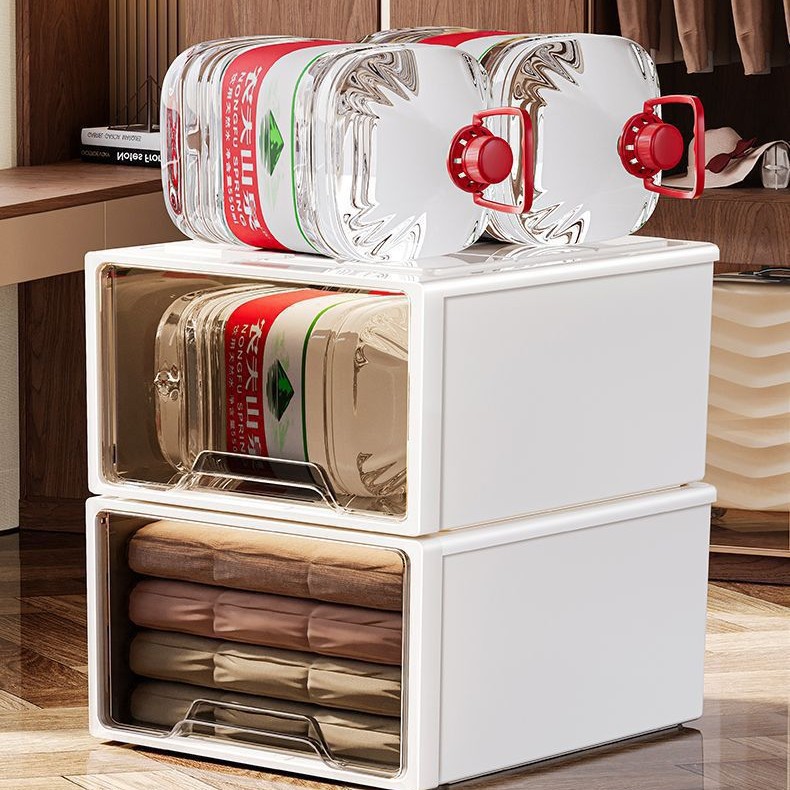 Caja de almacenamiento tipo cajón Caja de almacenamiento transparente armario doméstico ropa interior almacenamiento de ropa caja de acabado de ropa caja de polvo