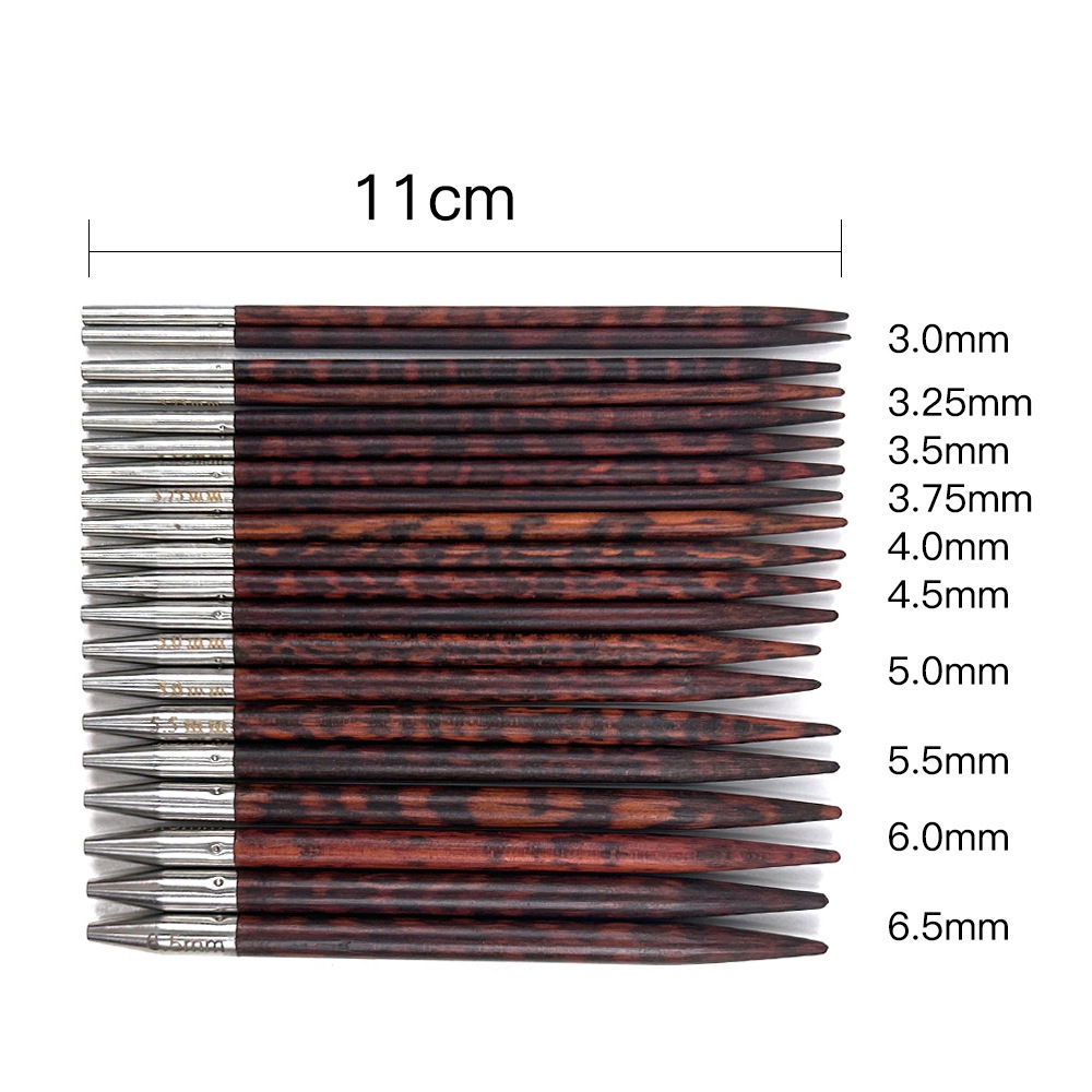 Herramienta de tejido transfronterizo, aguja de suéter, madera de serpiente pulida a mano, aguja de anillo desmontable, juego de 10 piezas P