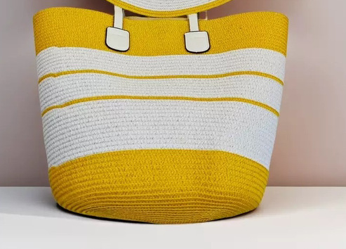 Bolso de paja para mujer, estilo playa, gran capacidad