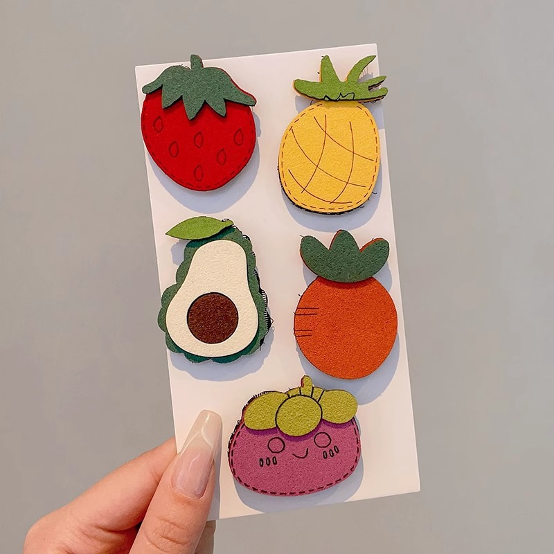 Niños lindos flores de dibujos animados clip para el cabello bebé pequeño clip no lastimar el cabello de la tela de la niña clip de borde de la mejilla