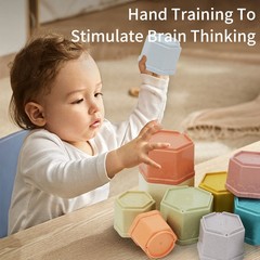 Amazon Children's Brain Teaser Fun Hexagon Geometric Stack and Race Interactive Competitive Battle Stacking Toys